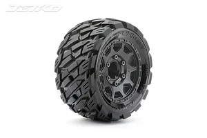 Jetko 2.8" Rockform ST Medium Soft Tyres on (1/2" Off Set) Black Claw Rims - Glued Wheels 2Pcs image 77795