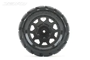 Jetko 2.8" Rockform ST Medium Soft Tyres on (1/2" Off Set) Black Claw Rims - Glued Wheels 2Pcs image 77796