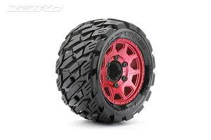 Jetko 2.8" Rockform ST Medium Soft Tyres on Metal Red Claw Rims - Glued Wheels 2Pcs image 77820