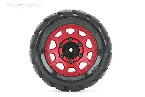 Jetko 2.8" Rockform ST Medium Soft Tyres on Metal Red Claw Rims - Glued Wheels 2Pcs image 77821
