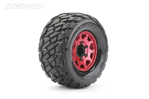 Jetko 2.8" Rockform MT Medium Soft Tyres on Metal Red Claw Rims - Glued Wheels 2Pcs image 77907