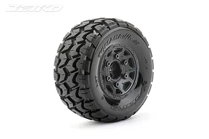 Jetko 2.9" Tomahawk SC Medium Soft Tyres on Black Claw Rims - Glued Wheels 2Pcs image 77924