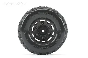 Jetko 2.9" King Cobra SC Medium Soft Tyres on (1/2" Off Set) Black Claw Rims - Glued Wheels 2Pcs image 77937
