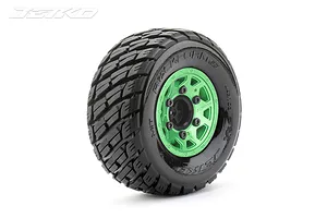 Jetko 2.9" Rockform SC Medium Soft Tyres on Metal Green Claw Rims - Glued Wheels 2Pcs image 77964