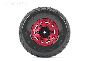 Jetko 2.9" Rockform SC Medium Soft Tyres on Metal Red Claw Rims - Glued Wheels 2Pcs image 77969