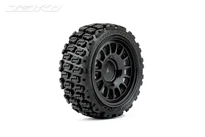 Jetko 1.9" Couragia Super Soft Rally Tyres on Black Claw Rims - Glued Wheels 4Pcs image 77976