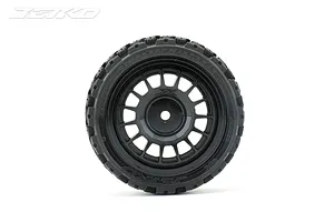 Jetko 1.9" Couragia Super Soft Rally Tyres on Black Claw Rims - Glued Wheels 4Pcs image 77977