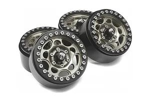 Boom Racing Gunmetal Aluminium 1.9 Sandstorm Krait Beadlock Rims w/ 8mm Wideners 4pcs image 79412