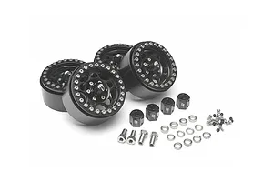 Boom Racing Black Aluminium 1.9" Sandstorm Krait Beadlock Rims w/ 8mm Wideners-4pcs image 79418