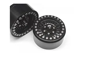 Boom Racing Black Aluminium 1.9 Venomous Krait Beadlock Rims w/ 8mm Wideners 4pcs image 79428