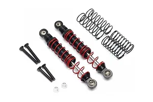 Boom Racing Red Aluminium 80mm Rear Double Spring Shocks w/ Optional Soft Springs 2Pcs image 79448