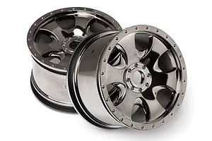 HPI 3.3" Savage Warlock Black Chrome Rims 2Pcs image 7960
