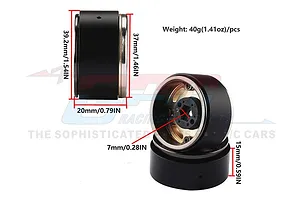 GPM 1.3" Black Aluminium Beadlock Rims 2Pcs image 79738