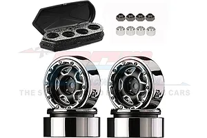 GPM 1.0" Black Aluminium 6 Star Beadlocked Rims 4Pcs image 79765