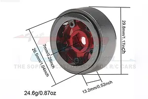 GPM 1.0" Red Aluminium 6 Star Beadlocked Rims 4Pcs image 79768