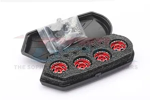 GPM 1.0" Red Aluminium 6 Star Beadlocked Rims 4Pcs image 79769