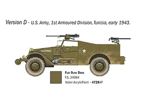 Italeri 1/72 M3A1 Scout Car Scaled Plastic Model Kit image 79842