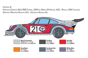 Italeri 1/24 Porsche Carrera RSR Turbo Easy Kit Scaled Plastic Model Kit image 79850