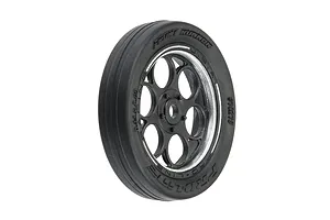 Pro-Line 1.4" Front Runner Drag Tyres on Black Showtime Rims - Glued Wheels 2Pcs image 79940