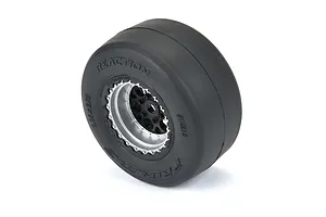 Pro-Line 1.4" Reaction Rear Drag Tyres on Black Showtime + Rims - Glued Wheels 2Pcs image 79950