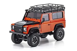 Kyosho Mini-Z Land Rover Defender 90 RC Rock Crawler Electric 4WD RTR - Phoenix Orange / Santorini image 80409