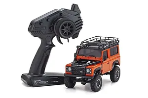 Kyosho Mini-Z Land Rover Defender 90 RC Rock Crawler Electric 4WD RTR - Phoenix Orange / Santorini image 80411