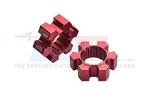 GPM Red Aluminium 24mm Wheel Hexes 2Pcs image 80438