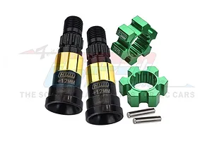 GPM Hardened Steel Universal CVD Joints 2Pcs w/ Green Aluminium Wheel Hexes Set