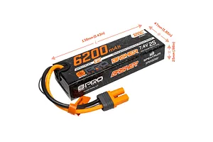 Spektrum 7.4V 6200mAh 2S 120C Pro Basher Battery image 80968