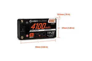 Spektrum 4100mAh 2S 7.6V 120C Pro Race Battery image 80973