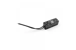 A black Yeah Racing super capacitor module with binary code pattern and two black wires, isolated on a white background.