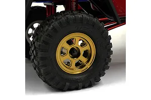 Yeah Racing 1.0" Gold Aluminium 6 Spoke Beadlock Rims 4Pcs image 81117
