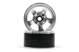 Yeah Racing Silver Aluminium 1.9" 5 Spoke Beadlock Rims image 81134