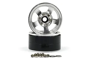 Yeah Racing Silver Aluminium 1.9" 5 Spoke Beadlock Rims image 81136