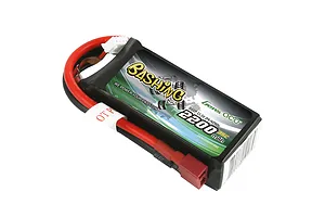 Gens Ace Bashing 11.1V 2200mAh 35C soft case LiPo battery with T-plug connector and balance lead.