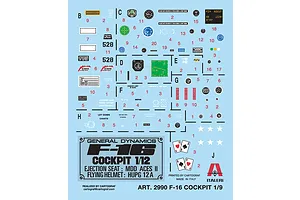 Italeri 1/12 F-16 Cockpit Scaled Plastic Model Kit image 81427