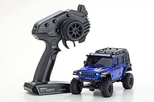 Kyosho Mini-Z Jeep Wrangler Unlimited Rubicon RC Rock Crawler 4WD RTR - Metallic Ocean Blue image 81867