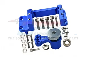 GPM Blue Aluminium Servo Mount w/ Servo Saver & 25T Servo Horn image 82249