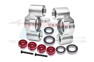 GPM Silver Aluminium Steering Hubs 2Pcs w/ Bearings