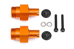 HPI Baja 5B/5T/5SC 24mm Orange Aluminium Heavy Duty Front Hex Hub Set image 8230