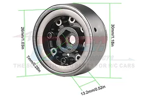 GPM 1.0" Silver Aluminium Beadlock Rims 4Pcs image 82304