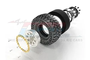 GPM 1.0" Silver Aluminium Beadlock Rims 4Pcs image 82305