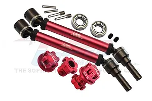 GPM Red Aluminium CVD Driveshafts 2Pcs w/ Wheel Hexes & Locks image 82363
