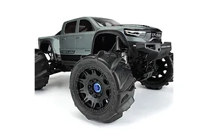 Pro-Line 5.7" Dumont Paddle Tyres On Black Raid Rims - Glued Wheels 2Pcs image 82522
