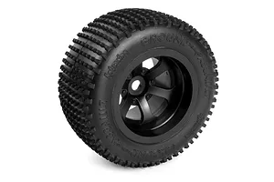 HPI 2.2" Ground Assault D Compound Tyres on Black Scorch Rims - Glued Wheels 4Pcs image 83377