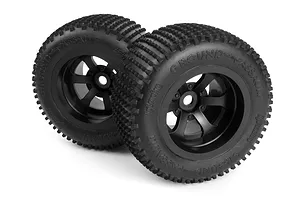 HPI 2.2" Ground Assault D Compound Tyres on Black Scorch Rims - Glued Wheels 4Pcs image 83378