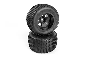 HPI 2.2" Ground Assault D Compound Tyres on Black Scorch Rims - Glued Wheels 4Pcs image 83379