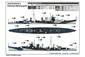 Trumpeter 1/700 HMS Colombo Light Cruiser Scaled Plastic Model Kit image 83473