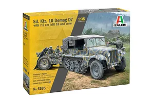 Italeri 1/35 Sd. Kfz. 10 Demag D7 w/ 7.5cm leIG 18 & Crew Scaled Plastic Model Kit image 83637