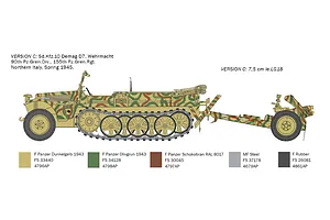 Italeri 1/35 Sd. Kfz. 10 Demag D7 w/ 7.5cm leIG 18 & Crew Scaled Plastic Model Kit image 83640